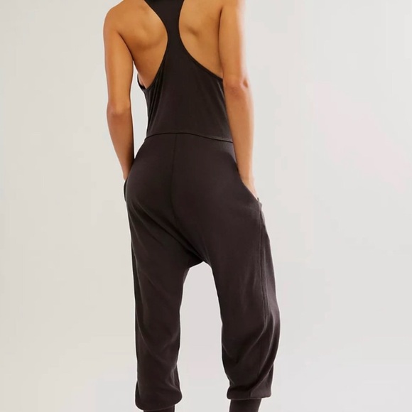 Free People Intimately Our Downtime Romper Jumpsuit Washed Black NWOT - Picture 4 of 12